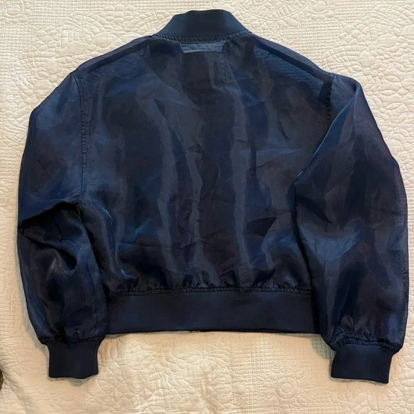 Sanctuary Evereve Skyline organza Navy Sheer Bomber Jacket - Picture 8 of 10